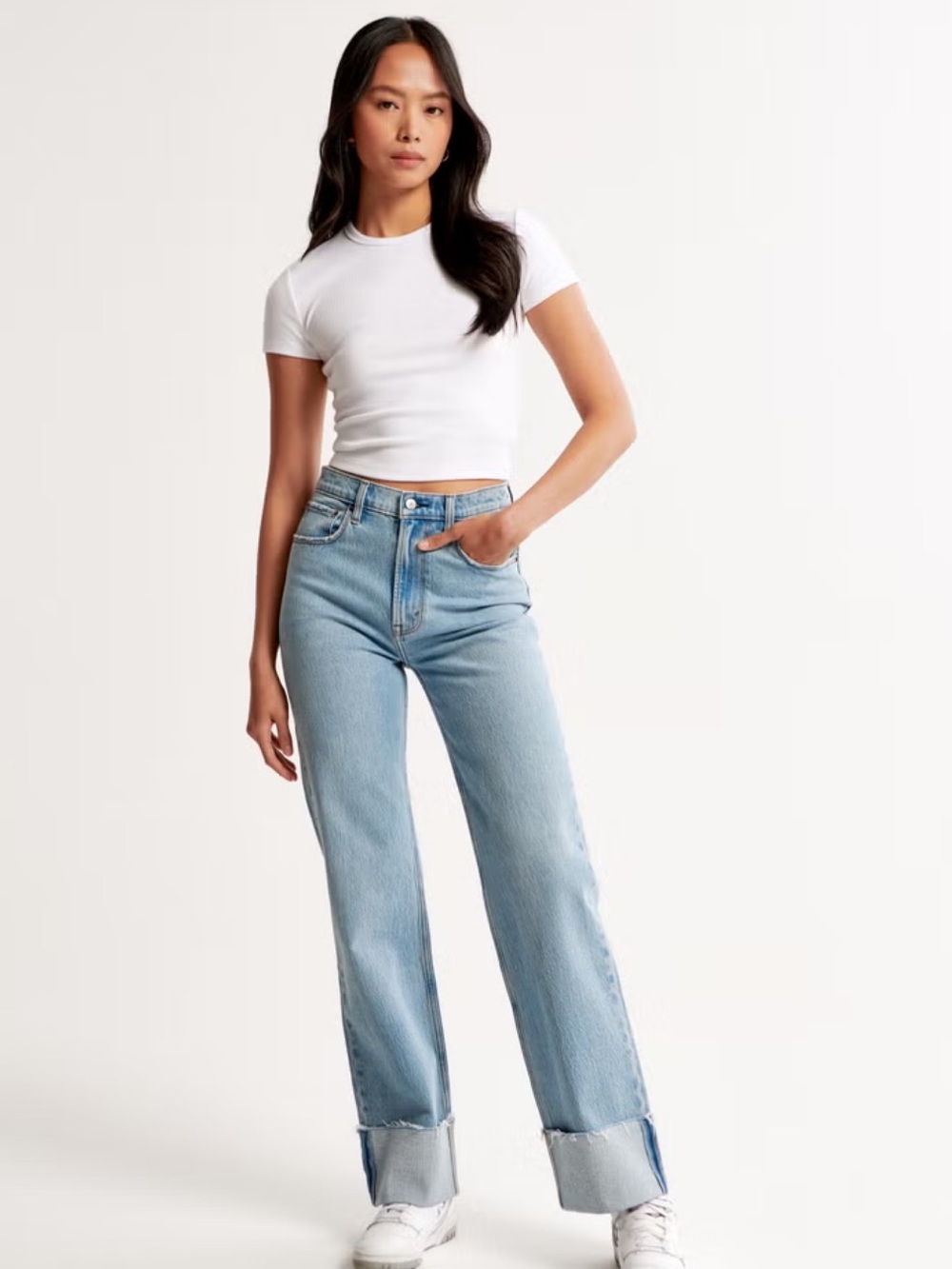 Abercrombie 90’s relaxed high rise wide leg cuff
